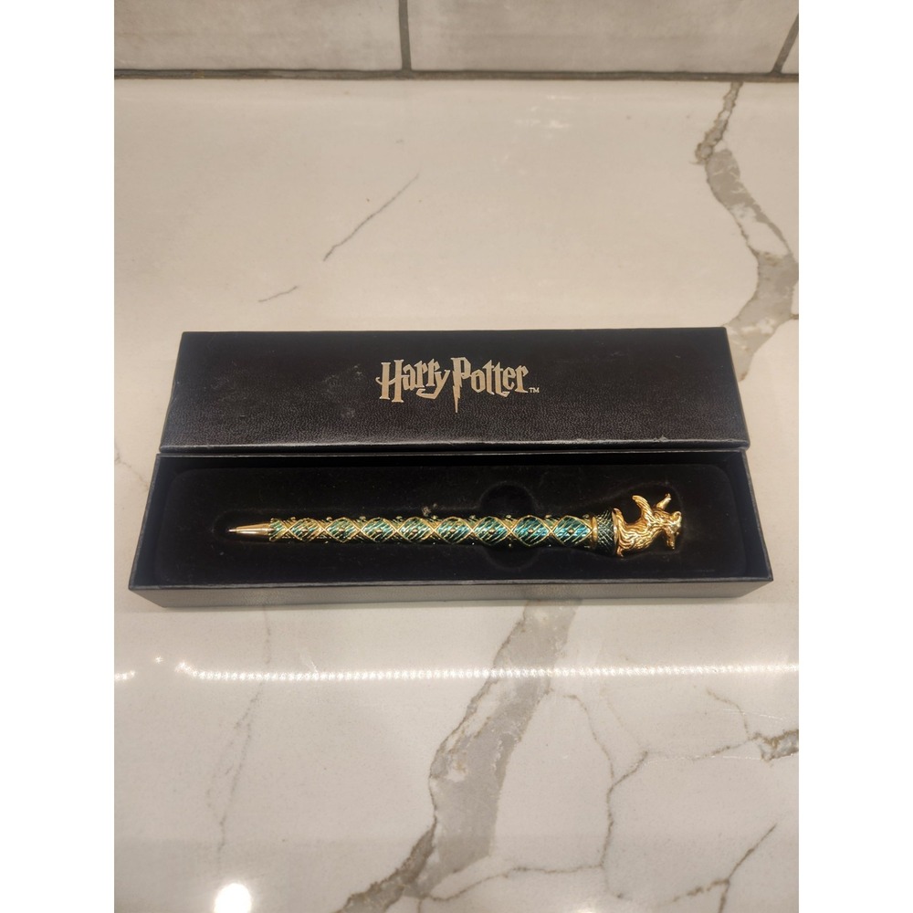Harry Potter Hufflepuff Gold Green Pen Noble Collection With Original Box